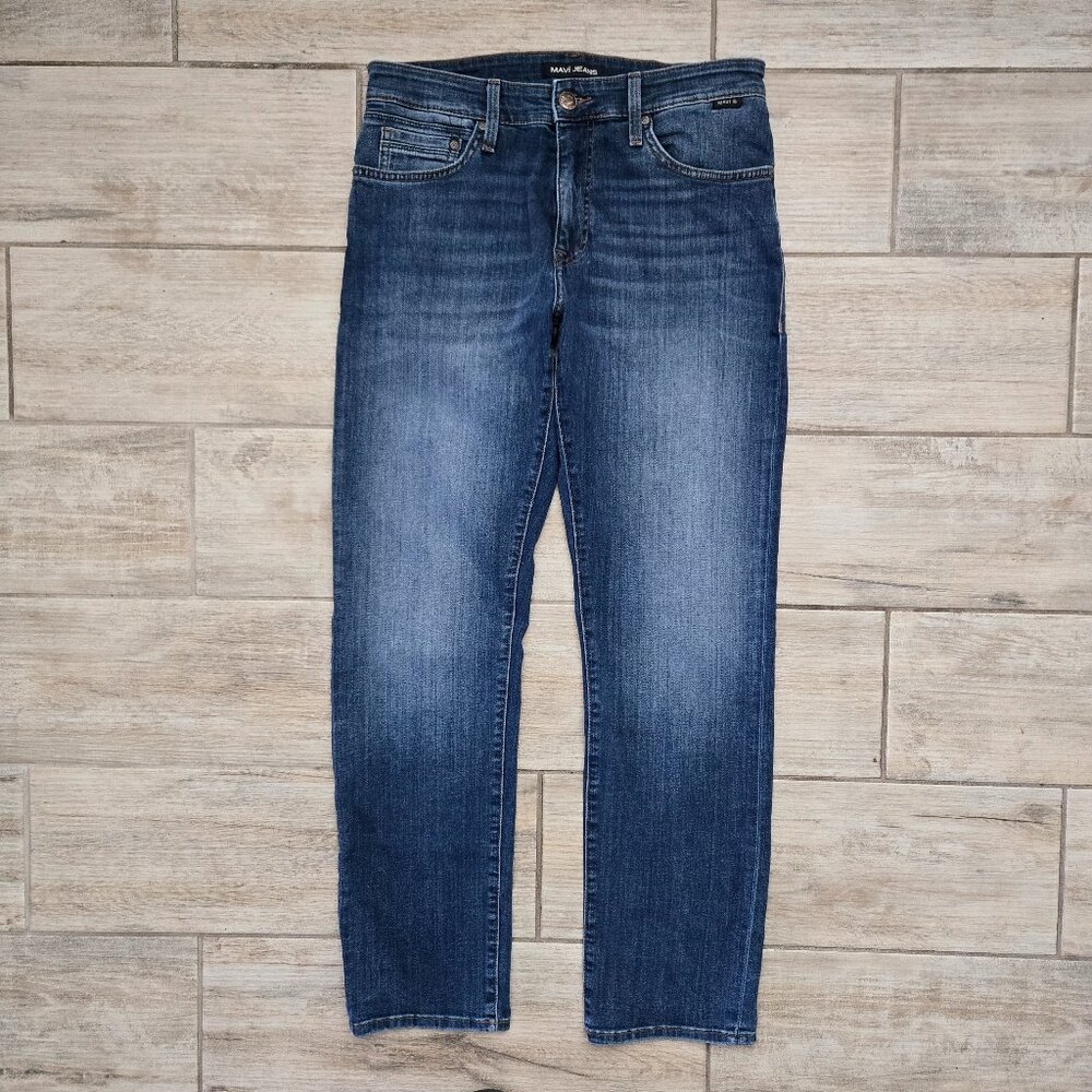 Mavi Zach Straight Leg Jeans Men Medium Wash Stretch Denim 32W 32L